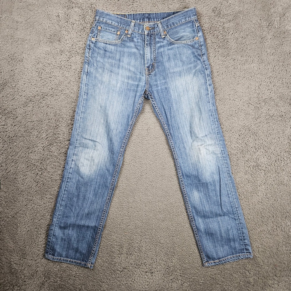 Levis 505 Regular Fit Mens Jeans 32x32 Blue Medium Wash Straight Leg Denim